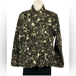 Women’s‎ Chico’s Black/Tan Coat Size 2 = Large/12  EUC